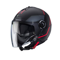 CABERG KASK OTWARTY JET Z BLENDĄ MODEL RIVIERA V4X KOLOR CZARNY MAT/CZERWONY/SZARY ROZMIAR Kolekcja 2024