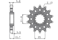 SUNSTAR ZĘBATKA PRZEDNIA 2172 15 YAMAHA FZ6 '09-, XJ6 '09-'15 (JTF1581.15) (MOD. ŁAŃC. 520) (217215JT)