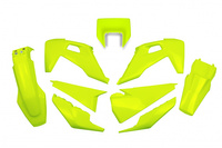 UFO Komplet plastików HUSQVARNA TE/TX/FE '20-'23 z osłoną lampy kolor ŻÓŁTY FLUO (HU623DFLU)