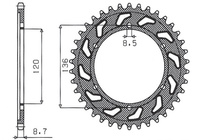 SUNSTAR ZĘBATKA TYLNA 864 44 YAMAHA XJ 600 H,N 84-91, YX 600 RADIAN 86-87 (JTR862.44) (ŁAŃC. 530) (86444JT)