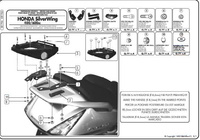 KAPPA STELAŻ KUFRA CENTRALNEGO HONDA SILVER WING 400 (06-09), 600 / ABS (01-09), SW-T 400/600 (06-15) ( Z PŁYTĄ MONOLOCK ) - KR19M