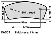 EBC Klocki kartingowe FA509B (1 kpl. na tarczę)