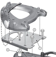 KAPPA STELAŻ KUFRA CENTRALNEGO BMW F 650GS (08-17), F 700GS (13-17), F 800GS (08-17), F 800 GS ADVENTURE (13-18) ( Z PŁYTĄ MONOKEY ) - KR5107