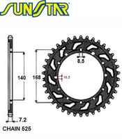 ZĘBATKA NAPĘDZANA STALOWA SUNSTAR SUNR1-4656-42
