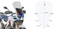 GIVI szyba przezroczysta 58,5 x 41,5 cm (H x L) - HONDA CRF1100L AFRICA TWIN ADVENTURE SPORTS (20) - D1178ST