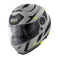 GIVI KASK X.21 EVO NUMBER - SZCZĘKOWY Z BLENDĄ - SZARY MAT Z GRAFIKĄ ROZMIAR M / 58
