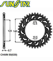 ZĘBATKA NAPĘDZANA STALOWA SUNSTAR SUNR1-5500-40