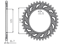 SUNSTAR ZĘBATKA TYLNA 4435 45 CAGIVA RAPTOR/V-RAPTOR 1000 '00-'06, XTRA-RAPTOR 1000 '02-'04 (443545JT) (ŁAŃC. 530)