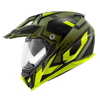 KAPPA 2022/01 KASK KV30 EVO GRAYER DUAL OFF ROAD Z SZYBĄ I BLENDĄ KOLOR ZIELONY (KHAKI) MAT/CZARNY/ZÓŁTY ROZM. S/56 ( HOMOLOGACJA ECE 22R06 ) - HKKV30RGYGY56