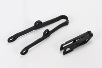 UFO KOMPLET ŚLIZG + PROWADNICA ŁAŃCUCHA KAWASAKI KXF 250 '09-16, KXF 450 '09-15, KOLOR CZARNY