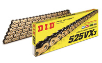 ŁAŃCUCH NAPĘDOWY DID525VX3G&B-106 OTWARTY Z ZAKUWKĄ (ZŁOTY)