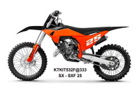 UFO 2025/04 KOMPLET PLASTIKÓW (FULL KIT) Z OSŁONAMI TELESKOPÓW (AMORTYZATORÓW) KTM SX 125 / 150 / 250 / 300 '25, SXF (SX-F) 250 / 350 / 450 '25-, KOLOR POMARAŃCZOWY / CZARNY