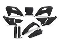 UFO KOMPLET PLASTIKÓW (FULL KIT) Z OSŁONAMI TELESKOPÓW (AMORTYZATORÓW) HUSQVARNA TC 125 / 250 '23-'24, FC 250 / 350 / 450 '23-'24, FX 350 / 450 '23-'24, TX 300 '24, KOLOR CZARNY
