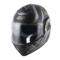 GIVI KASK X.30 PULSAR - SZCZĘKOWY Z BLĘDĄ I SZCZĘKĄ PRZESUWANĄ DO TYŁU - CZARNY Z GRAFIKĄ MAT - ROZMIAR S / 56