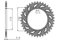 SUNSTAR ZĘBATKA TYLNA 504 42 KAWASAKI ER5 (97-06) (JTR486.42) (ŁAŃC. 520) (50442JT)