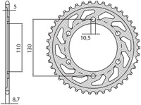 SUNSTAR ZĘBATKA TYLNA 4440 48 YAMAHA R6 03-05 (JTR1875.48) (ŁAŃC. 532) (444048)