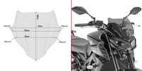 GIVI szyba dymiona 28 x 36,5 cm (H x W) - YAMAHA MT-09 (17) - A2132