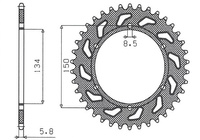 SUNSTAR ZĘBATKA TYLNA 489 49 KAWASAKI KX/KXF `84-'20 (JTR460.49) (ŁAŃC. 520) (48949JT)