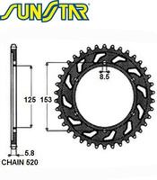 ZĘBATKA NAPĘDZANA STALOWA SUNSTAR SUNR1-3559-51