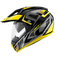 KAPPA 2022/01 KASK KV30 EVO GRAYER DUAL OFF ROAD Z SZYBĄ I BLENDĄ KOLOR CZARNY MAT/SZARY/ŻÓŁTY ROZM. XS/54 ( HOMOLOGACJA ECE 22R06 ) - HKKV30RGYBY54
