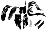 UFO KOMPLET PLASTIKÓW (FULL KIT) Z OSŁONAMI TELESKOPÓW (AMORTYZATORÓW) KAWASAKI KXF 250 '21-24, KXF 450 '19-23 KOLOR CZARNY