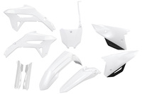 UFO KOMPLET PLASTIKÓW (FULL KIT) Z OSŁONAMI TELESKOPÓW (AMORTYZATORÓW) HONDA CRF 250R '22-'24, CRF 450R '21-'24 KOLOR BIAŁY