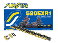 SUNSTAR ŁAŃCUCH NAPĘDOWY 520EXR1-120G ENDURO DO 450 CCM (DG RING) KOLOR ZŁOTY (520VT2) OTWARTY + ZAPINKA (520EXR1120G)