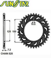 ZĘBATKA NAPĘDZANA STALOWA SUNSTAR SUNR1-4553-44