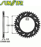 ZĘBATKA NAPĘDZANA STALOWA SUNSTAR SUNR1-3612-46