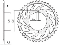 SUNSTAR ZĘBATKA TYLNA 4529 47 TRIUMPH 675 '06-'16 (JTR2014.47) (ŁAŃC. 525) (452947JT)