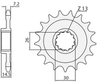 SUNSTAR ZĘBATKA PRZEDNIA 2198 17 BMW S1000RR '09-'15, S 1000R '13-'22, S 1000XR '14-'22, HP4 '13-'15 (JTF404.17) (ŁAŃC. 525) (219817JT)