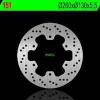 NG TARCZA HAMULCOWA TYŁ KAWASAKI GPZ 750UT '83-'88, GPZ 1000 RX '86-'88 (260X130X5,5) (6X10,5MM)