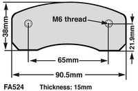 EBC Klocki kartingowe FA524S (1 kpl. na tarczę)
