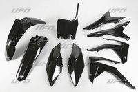 UFO komplet plastików HONDA CRF 250R 14-17, CRF 450R 13-16 z osłonami filtra powietrza kolor CZARNY (HO121E001)