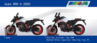 Szyba motocyklowa MRA KTM DUKE 890 R, , 2019-, forma NRM, czarna