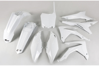 UFO Komplet plastików HONDA CRF 250R 14-17, CRF 450R 13-16 z osłonami filtra powietrza kolor BIAŁY (HO121E041)