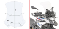 GIVI szyba przezroczysta 54,5 x 49 cm (H x W) - BMW F750 / 800 GS (18 - 24) - D5127ST