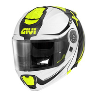 GIVI KASK X.27 DIMENSION - SZCZĘKOWY Z BLENDĄ - BIAŁY Z GRAFIKA FLUO ROZMIAR L / 60