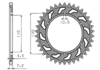 SUNSTAR ZĘBATKA TYLNA 4385 46 YAMAHA R6 '06-'20, MT09 '14-'19, SUZUKI GSXR 750 '11-'19, GSXR 1000 '17-'19, XSR 900 '16-'19 (+1) (JTR1876.46) (438545JT