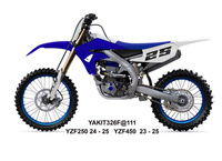UFO 2025/04 KOMPLET PLASTIKÓW (FULL KIT) Z OSŁONAMI TELESKOPÓW (AMORTYZATORÓW) YAMAHA YZF 250 '24-'25, YZF 450 '23-'25 KOLOR NIEBIESKI / BIAŁY