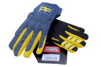 RĘKAWICE MOTOCYKLOWE POWER FORCE ENDURO CROSS QUAD SPANDEX GRANATOWO ŻÓŁTE L