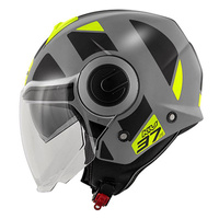KAPPA KASK KV37 EVO STYLE OTWARTY JET Z BLENDĄ KOLOR CZARNY MAT/SZARY/ŻÓŁTY ROZM. S/56 ( HOMOLOGACJA ECE 22R06 ) - HKKV37RSYTY56