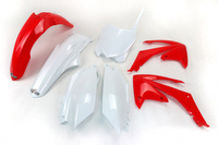 UFO Komplet plastików HONDA CRF 250R '11-'13, CRF 450R 11-12 kolor OEM (CZERWONY/BIAŁY) (HO114E999)
