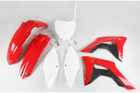 UFO Komplet plastików HONDA CRF 250R '18-'21, CRF 450R '17-'20 kolor OEM (BIAŁY/CZERWONY) (HO119E999)