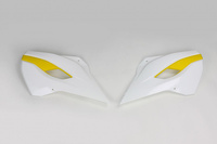 UFO OSŁONY CHŁODNICY HUSQVARNA TC/TE 125, FC/TX/TE/FE 250, TC/TE/TX 300, FC/FE 350, FC/FE 450, FE 501 '14-16, TC 250 '16, KOLOR OEM '15 (BIAŁY/ŻÓŁTY)