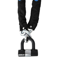 Zabezpieczenie antykradzieżowe OXFORD MTR CHAIN & LOCK kolor czarny 1,4m ogniwo łańcucha 10mm