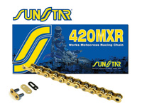 SUNSTAR ŁAŃCUCH NAPĘDOWY 420MXR-126G (420NZ3) MOTOCROSS DO 150 CCM (KOLOR ZŁOTY) (22,2KN) OTWARTY + ZAPINKA