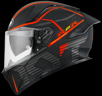 Kask motocyklowy integralny KYT R2R malowanie CONCEPT CZARNY MATT/CZERWONY /E06