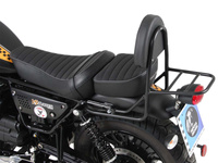 Sissybar z tylnym bagażnikiem w kolorze czarnym do Moto Guzzi V9 Bobber/Special Edition (2021-) (długie siedzenie)