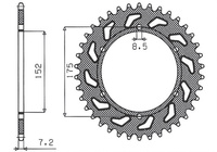 SUNSTAR ZĘBATKA TYLNA 844 52 YAMAHA DT 125R/RE 99-06 (JTR839.52) (ŁAŃC. 428) (84452JT)